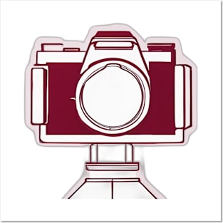 Vintage Camera Silhouette T-Shirt Design No. 869 Posters and Art